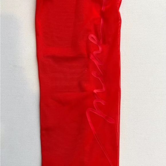 Adidas X Ivy Park mesh panel Mine legging/tights bright red side pocket! Size S - Picture 9 of 14